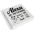 thumbnail image 2 of Zomyto 5"x5" Country Laundry Room Wood Box Sign Decor Desk Sign Alexa Do the Laundry Wooden Box Block Sign, 2 of 5