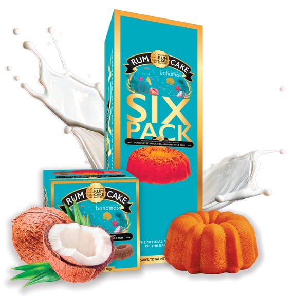 Coconut rum cake 4 oz six pack