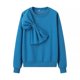 thumbnail image 3 of HH TRAF Sudadera elegante de primavera para mujer, nueva, con lazo decorativo, cuello redondo, mangas largas, color liso, informal, ropa de calle para mujer, 3 of 5
