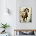 thumbnail image 3 of COMIO Retro Animal Running Brown Horse Canvas Wall Art Pictures Painting Canvas Poster Painting Artwork Prints for Living Room and Bedroom Corridor Wall Decor, 3 of 4