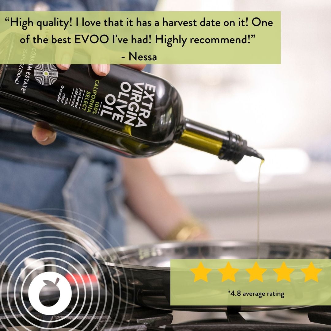 Cobram Estate 100% California Select Extra Virgin Olive Oil, 12.7 fl oz Bottle – First Harvest Cold Pressed, Easy-Pour Cooking Oil