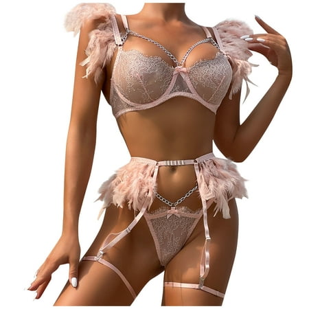

Umitay sexy lingerie for women naughty role playing outfits Women s Sexy Underwear Feather Lace Splicing Chain Slimming One-Piece Underwear
