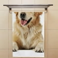 thumbnail image 4 of 2 Pcs Face Bath Towels Set Satisfied Golden Retriever Washcloths for Bathroom Hotel Kitchen 30x15in, 4 of 6