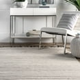 thumbnail image 5 of nuLOOM Rose Stripe Cotton Flatweave Tassel Area Rug, 5' x 8', Rose Light Grey, 5 of 5