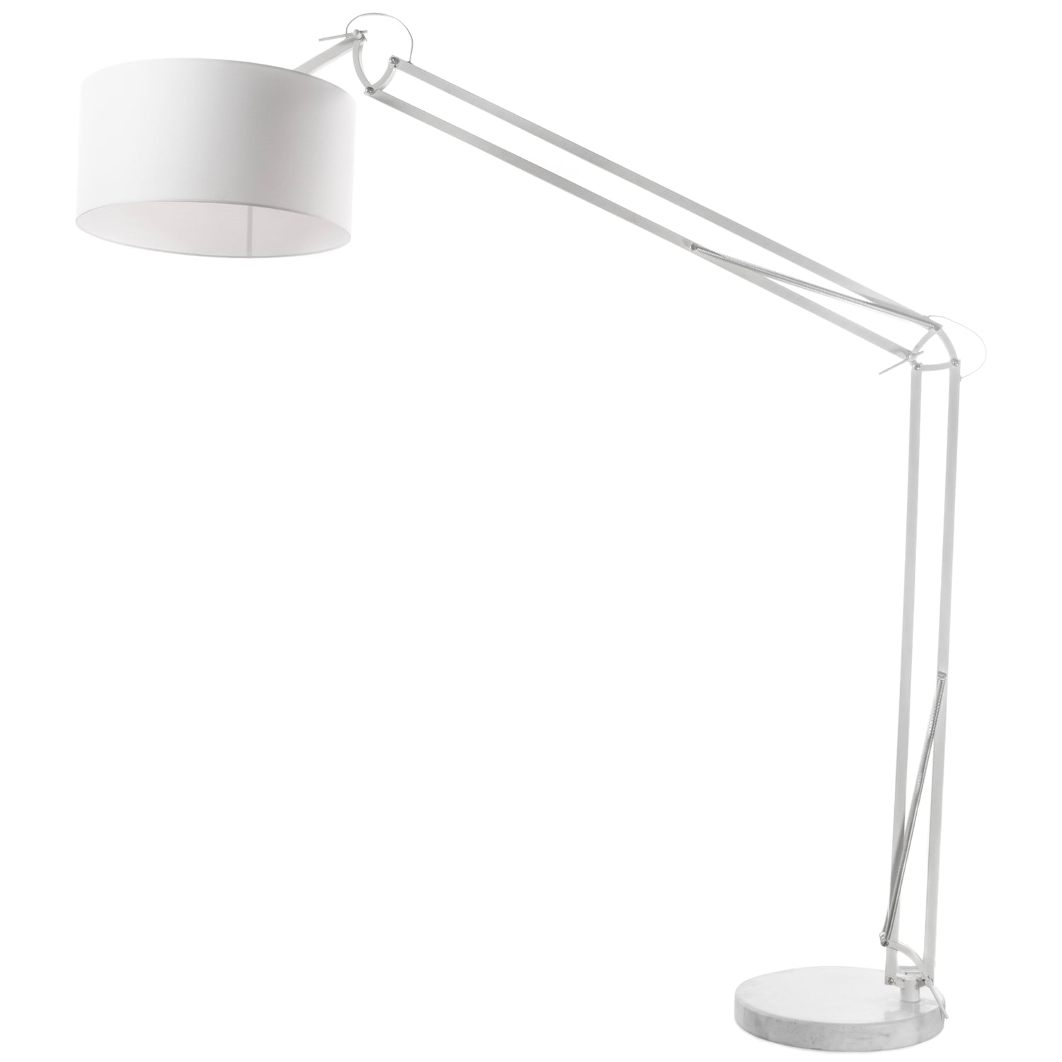 Dainolite 1 Light Incandescent Adjustable Floor Lamp White