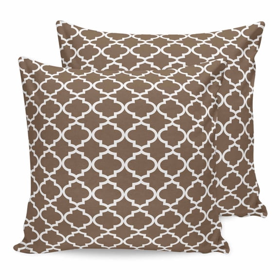 26x26 Pillow Covers Set of 2, Brown Moroccon Square Throw Pillow Covers for Couch/Sofa/Living Room, Retro Country Minimalist Abstract Motifs Decorative Soft Pillowcases for Couch Throw Pillows