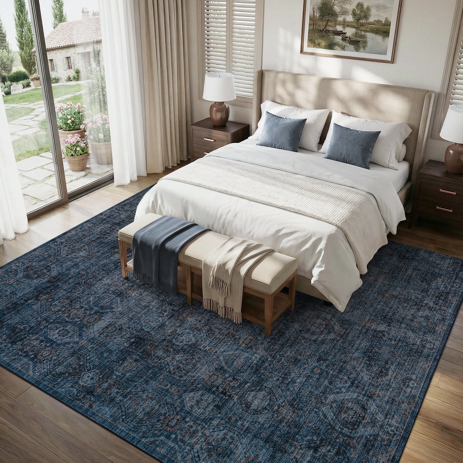 SIXHOME 8'x10' Area Rugs for Living Room Modern Area Rugs Machine Washable Rugs Blue