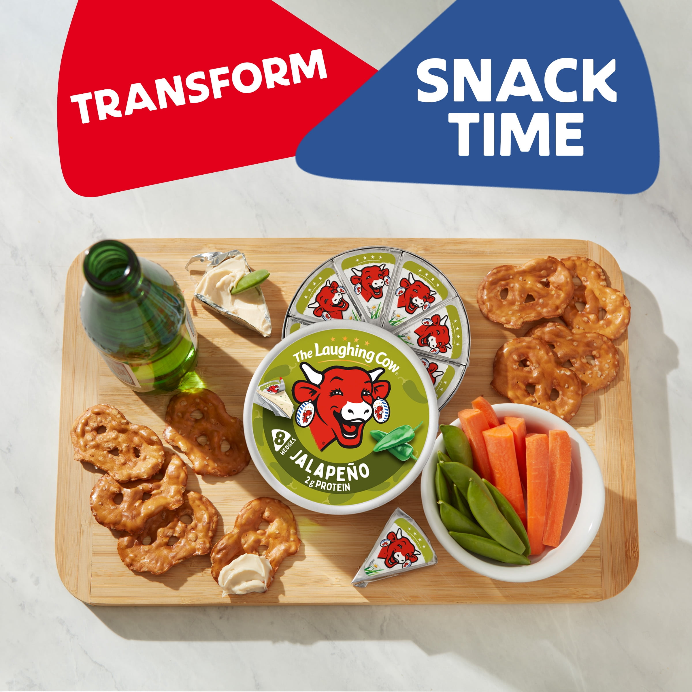 The Laughing Cow Creamy Jalapeño Cheese Spread, 5.4 oz Box