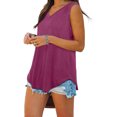 thumbnail image 4 of Dowegor Tank Tops Women T Shirt Solid Color Casual Fit Tank Tops Sleeveless Tops for Women Womens Flowy Tank Tops Loose Tank Tops for Women Purple L, 4 of 4