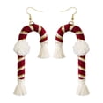 thumbnail image 2 of Pendientes de Tejido Serie Navideña Fringe Papá Noel en Capas Gota Colgante Accesorios de Regalos Joyas Coloridas para Fiestas Vacaciones de Na Bastón rojo Yinane Pendientes Serie Xmas, 2 of 8