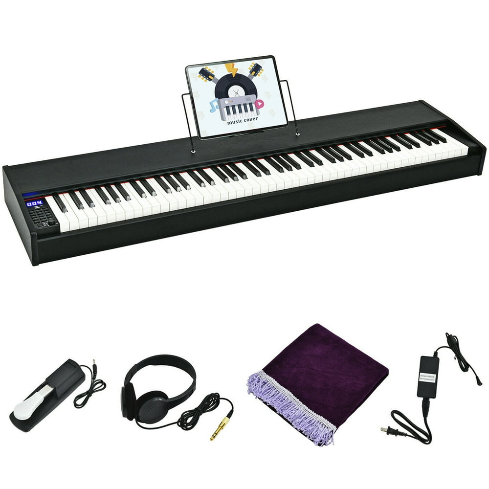 Gymax 88Key Full Size Digital Piano Weighted Keyboard w/ Sustain Pedal