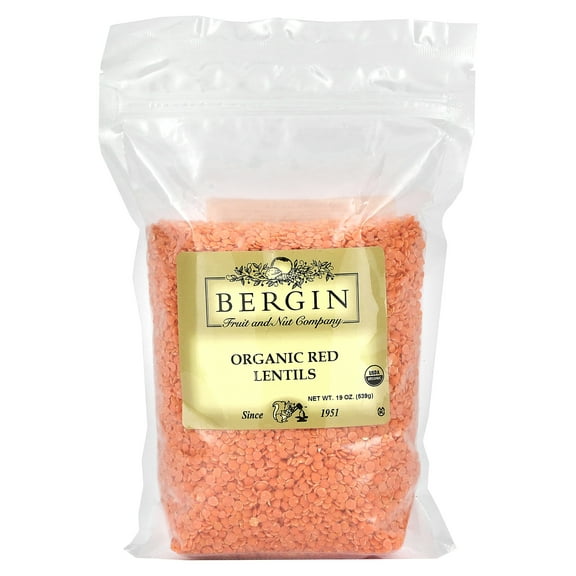 Bergin Fruit and Nut Company Organic Red Lentils, 19 oz (539 g)