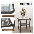thumbnail image 5 of EAGLE PEAK Outdoor Wicker Side Table with Lower Storage, Rattan Coffee Table with Tempered Glass Top, Stonewash Gray, 5 of 9