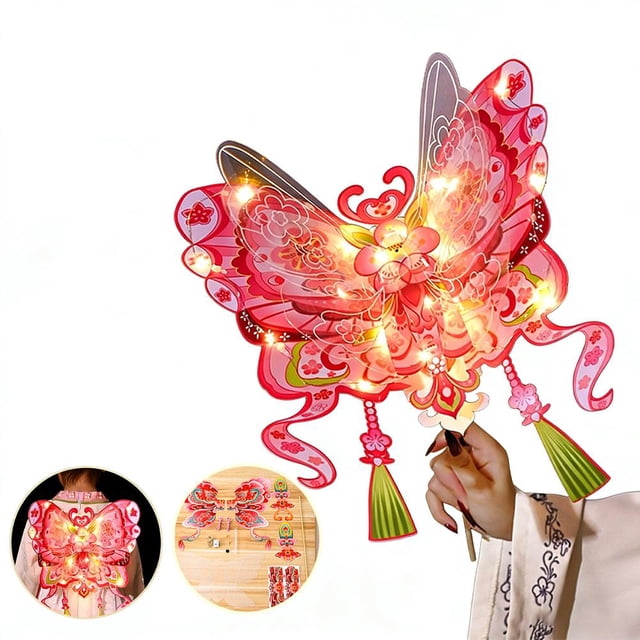 PVC material for making Chinese Spring Festival themed butterfly lanterns (Chic), DIY, suitable as material for children's bags