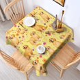 thumbnail image 2 of Golden Retrievers and Pioneer Flower Square Tablecloth,Waterproof Square Table Cover,Wipeable Spillproof Washable Table Cover for Home Kitchen Party Decor 52"x52"(132x132cm), 2 of 6