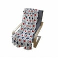 thumbnail image 4 of Abstract Soft Flannel Fleece Throw Blanket, Big Red Dots Squares and Dashed Lines Geometric Tile Print, Cozy Plush for Indoor and Outdoor Use, 60" x 80", Navy Blue White Red, by Ambesonne, 4 of 6