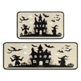 thumbnail image 2 of 2 Pcs Happy Halloween Kitchen Rugs and Mats Set Horror Orange Pumpkin Spooky Kitchen Runner Absobent Rugs for Kitchen Floorfor Farmhouse Door (47x17+30x17 Inches), 2 of 7