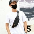 thumbnail image 3 of Women Men Chest Bag Shoulder Bag Waterproof with Pockets Fanny Pack (Black), 3 of 10