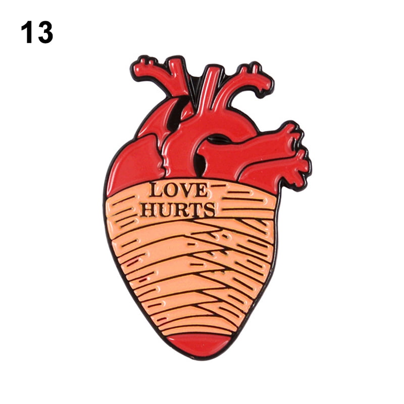Red Anatomical Heart Lapel Pin 