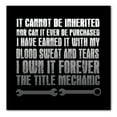 thumbnail image 1 of DistinctInk Custom Bumper Sticker - 6" x 6" Decorative Decal - Black Background - Mechanic Can't Be Inherited Purchased, 1 of 2
