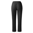 thumbnail image 5 of Womens Linen Pants Women Solid Linen Pants Casual Baggy Elastic Waist Wide Leg With Pocket Womens Cropped Pants Black XXXXL, 5 of 5