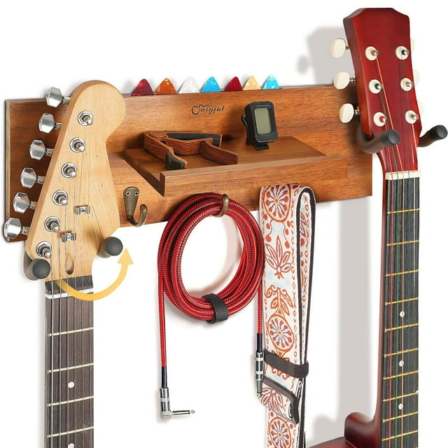 Soporte de pared para guitarra SNIGJAT, gancho giratorio con estante acústico