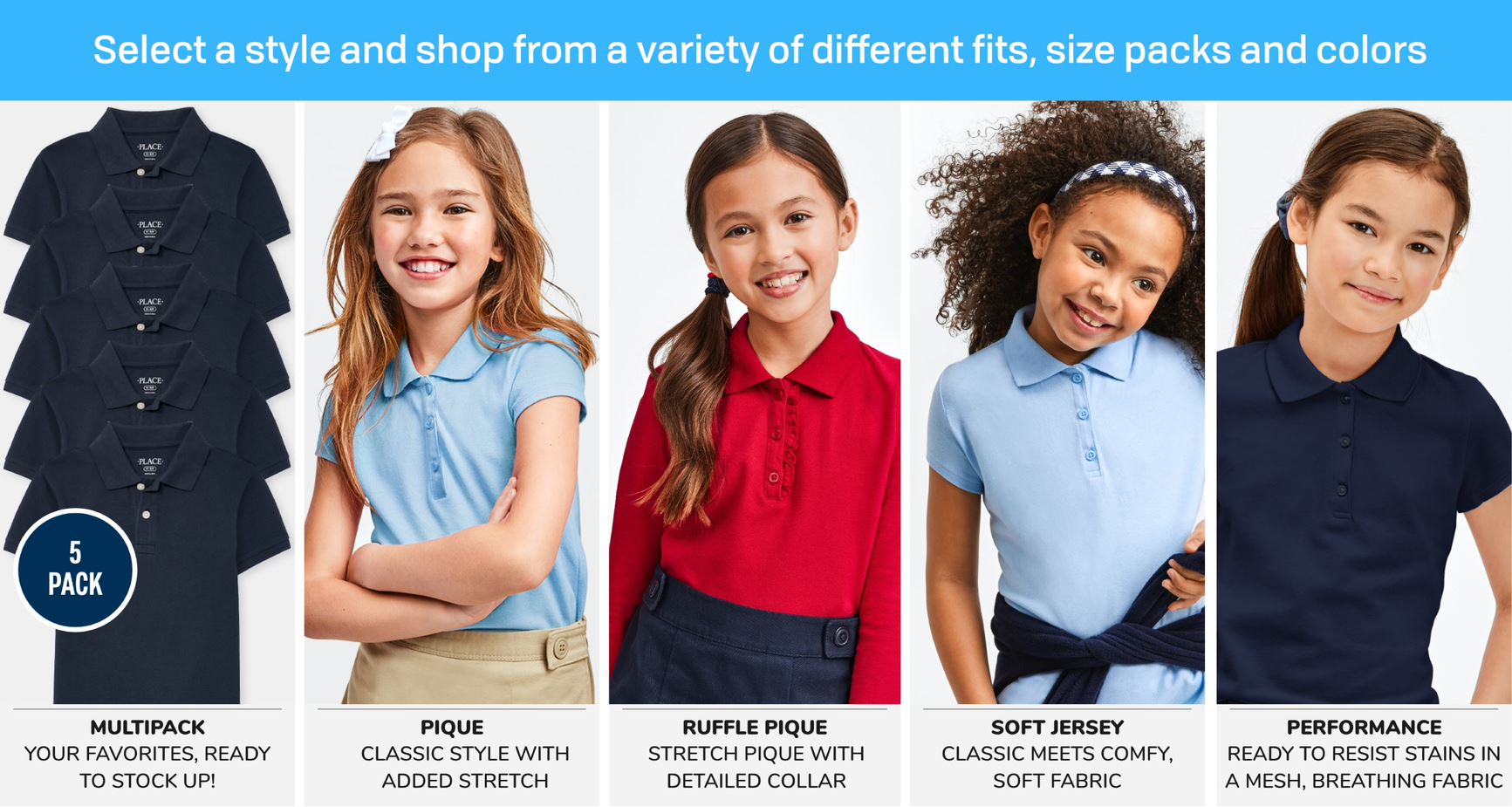 The Children's Place Girls' Short Sleeve Fashion Top - Faux Button Peplum Shirt With Square Neck