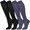 Black Dark blue, variant on 4 Pairs Medical Sport Copper Compression Socks With Anti-slip Silicone for Women & Men Circulation 15-20 mmhg is Best Support for Athletic Running Cycling, Nursing, Travel