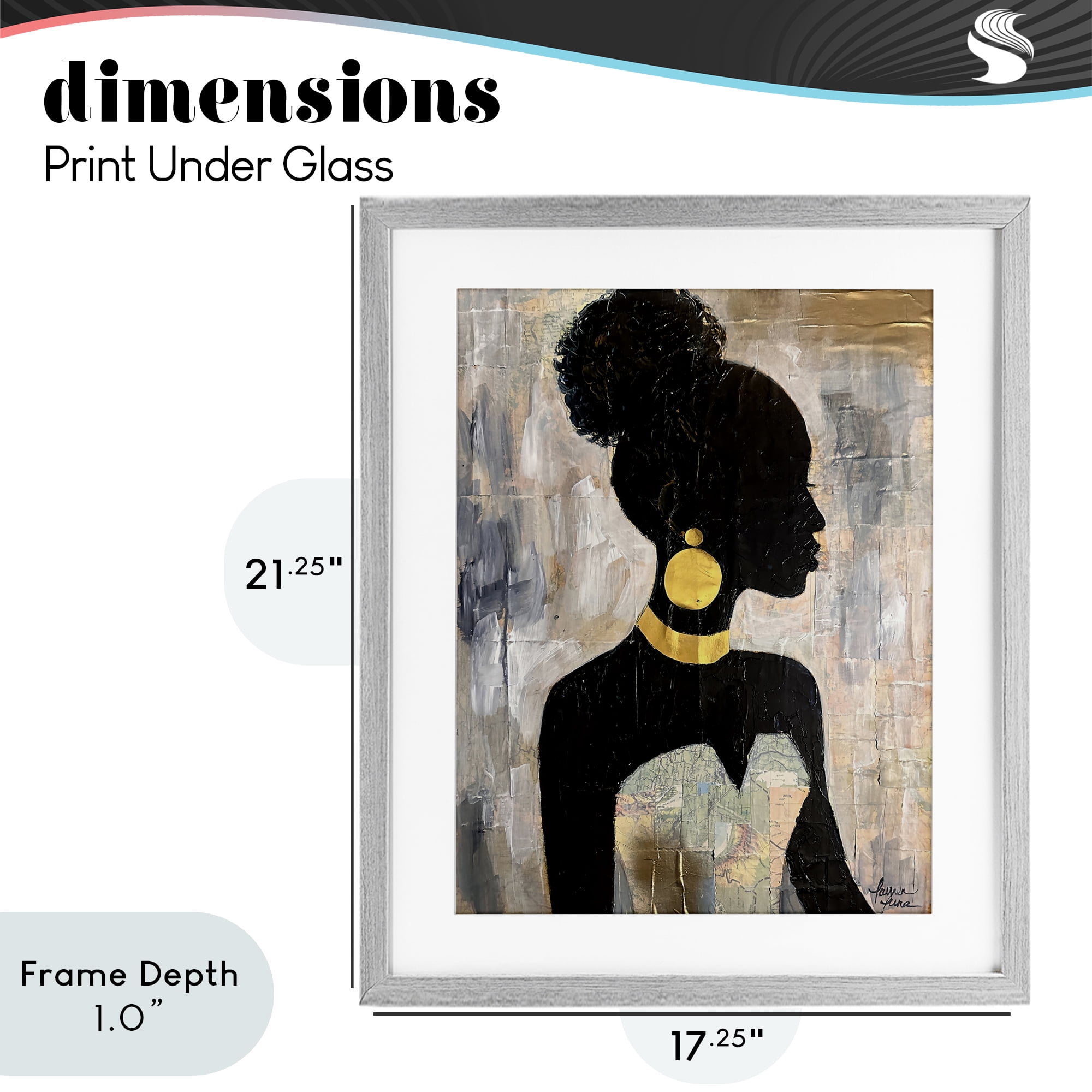 Stupell Industries Elegant Fashion Silhouette Gray Framed Print Under Glass, design by Lauren Luna