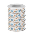 thumbnail image 2 of 5 Rolls Christmas Ribbon 1.5 inch Wide Decorative Ribbon for Gift Wrapping and Holiday Decorations Colorful Starfish Pattern, 2 of 7