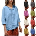 thumbnail image 1 of Sudadera con capucha de viaje,Top de poliéster estampado para mujer, manga 3/4, cuello en V, informal, cuello redondo, cómodo para uso diario, sopatenor, 1 of 9