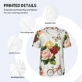 thumbnail image 3 of Uemuo Vintage Bike Flower Butterfly Print Mens Polo Shirts Baseball T-shirt Performance Short Sleeve Golf Shirt Moisture Wicking Athletic Casual Collared T-Shirt-Small, 3 of 7