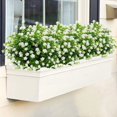 thumbnail image 6 of 18 Bundles Artificial Flowers Fake Boxwood Shrubs UV Resistant No Fade Faux Greenery Faux Plastic Lotus for Home Garden Hanging Planter Indoor Porch Patio Office Wedding Decoration (White), 6 of 7