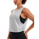 thumbnail image 1 of Remera CRZ YOGA sin mangas de algodón Pima corta color gris claro, 1 of 7
