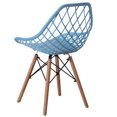 thumbnail image 4 of Fabulaxe Mid-Century Modern DSW Shell Dining Chair, Minimalist Design, Kids, Blue (Set of 1), 4 of 7