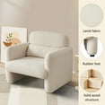 thumbnail image 4 of Youdao Modern Occasional Chair, Small Sherpa Accent Chair, Teddy Fabric Soft Padded Armchair, Upholstered Cozy Arm Chair with Armrest,  Comfy Single Sofa for Living Room Bedroom, 4 of 7