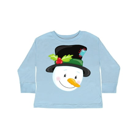 

Inktastic Snowman With Hat Carrot Nose White Snowman Gift Toddler Boy or Toddler Girl Long Sleeve T-Shirt