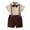 Apricot, variant on Baby Boy Clothes Suits Romper Shirt Bowtie Suspender Pants Formal Set Cotton Fabric 0-18M