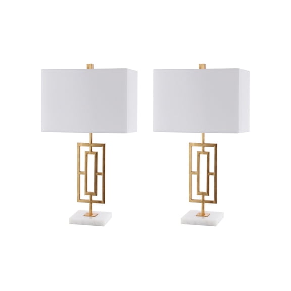 SAFAVIEH Yara Iron Glam Table Lamp, Gold Leaf, Set of 2
