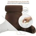 thumbnail image 4 of Nestl Reading Pillow, Extra Large Comfortable Bed Rest Pillow with Arms - Premium Shredded Memory Foam TV Pillow, Detachable Neck Roll & Lumbar Support Pillow - Brown Chocolate, 4 of 8