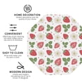 thumbnail image 3 of Picia Strawberry Printed Leather Coasters for Drinks, 4" Drink Coasters Set of 4 for Tabletop Protection, Handmade Luxurious Home Décor and Housewarming Gift -Octagon, 3 of 6