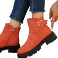 thumbnail image 5 of Willtoo Ankle Boots For Women Fall Winter Fashionable Chunky Shoes Low Heel Round Toe Side Zipper Casual Boots, 5 of 5