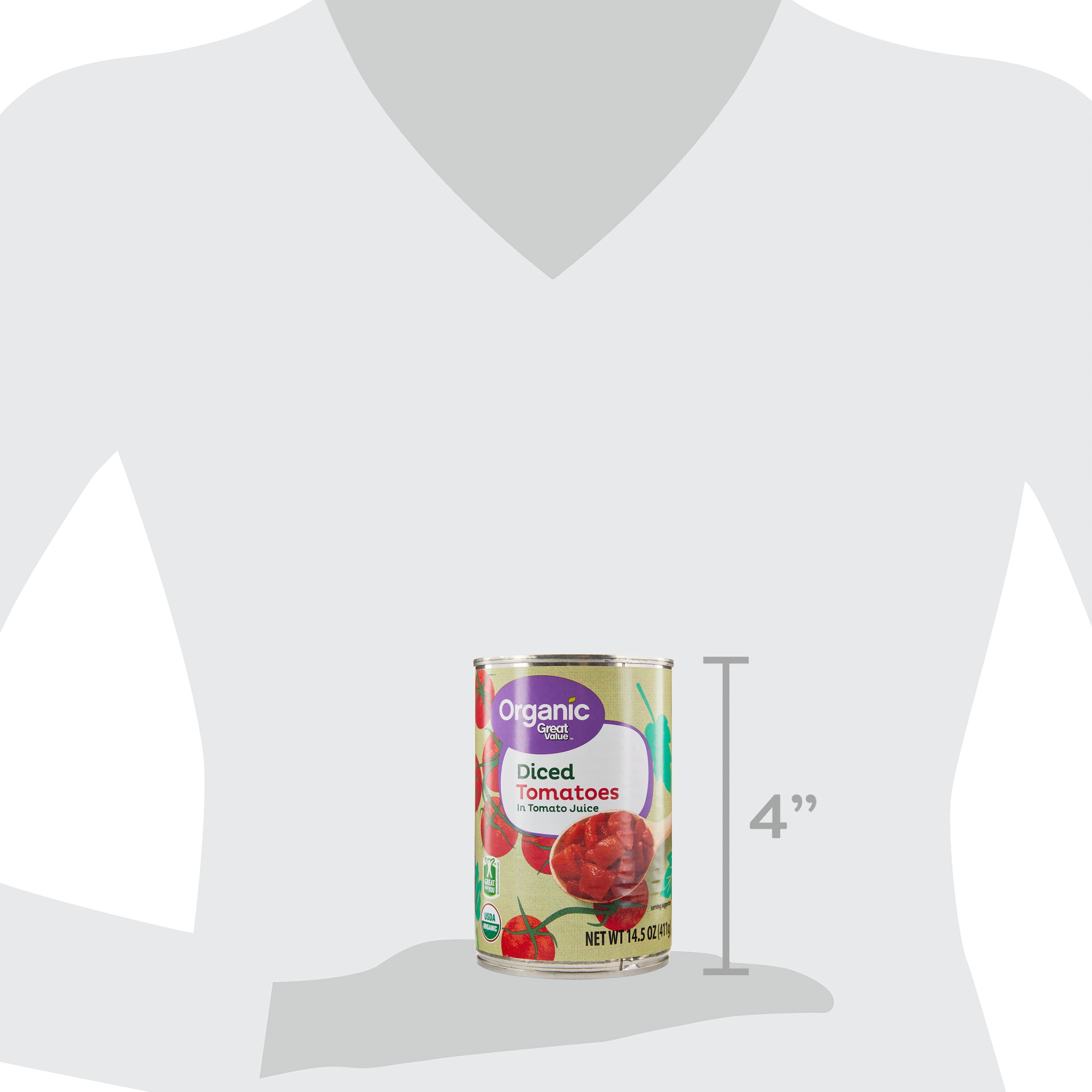 (12 pack) Great Value Organic Diced Tomatoes in Tomato Juice, 14.5 oz