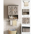 thumbnail image 4 of Bathroom Wall Cabinet, Medicine Cabinet with Open Partition and Towel Bar, Rustic Storage Cabinet with Open and Hidden Storage Space, for Bathroom, Living Room, Greige and Charcoal Black, 4 of 17