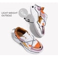 thumbnail image 6 of LUCKY STEP Fashion Colorblock Chunky Sneakers Retro Dad Casual Shoes,White&Orange,Womens, 6 of 10