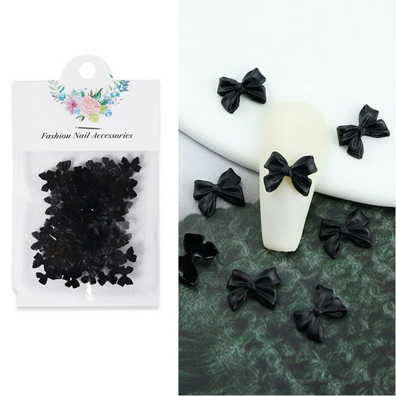 50PCS Flatback Bows Nail Art Charms Matte Bowknot Nail Charm Decals Bows Nail Jewelry Bows Nail Decoration DIY Crafting