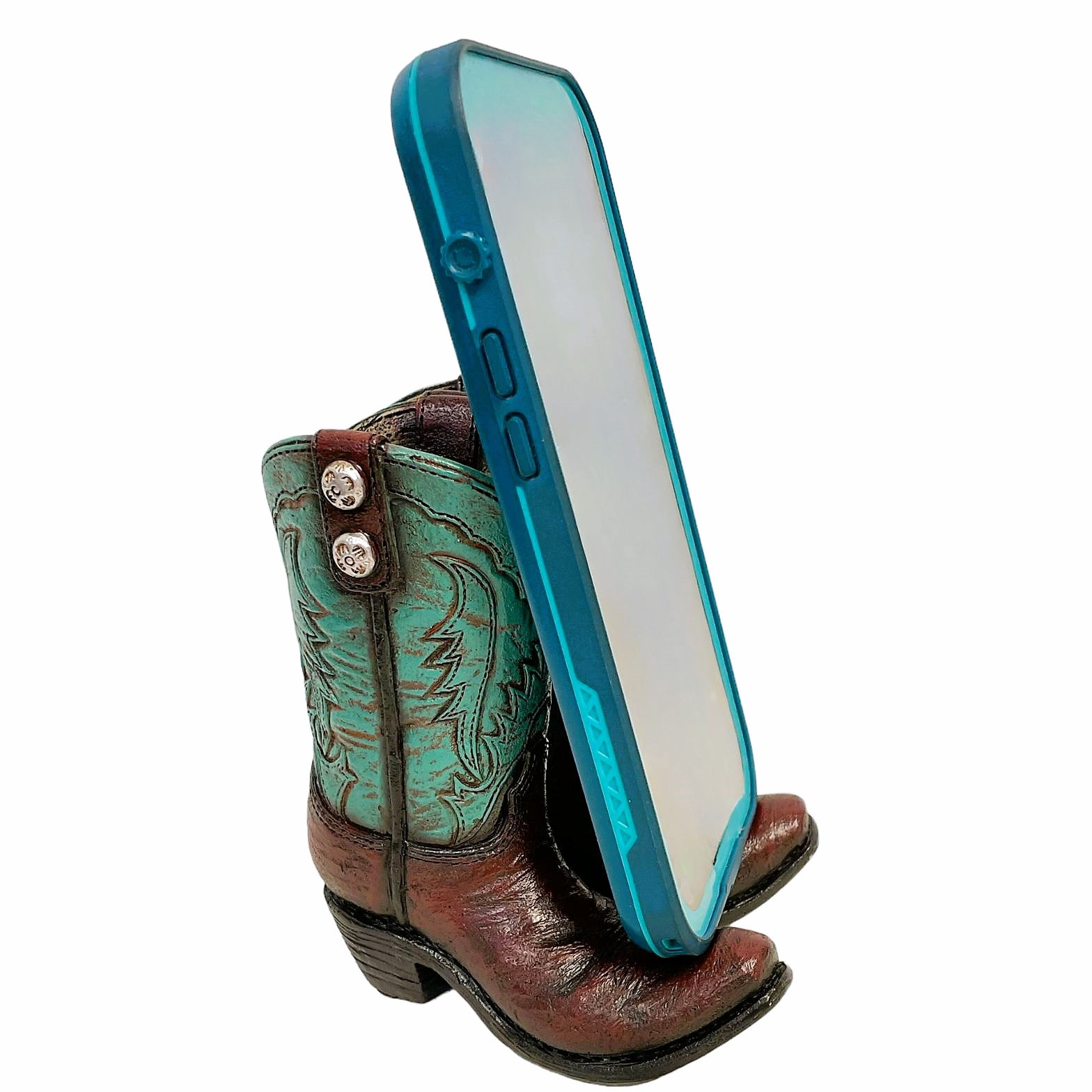 Cell Phone Stand in rustic western style cowboy boots - phone dock, holder