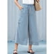 thumbnail image 5 of Pantalones Anchos de Verano para Mujer, Cómodos, Color Azul , Talla XL, 5 of 7