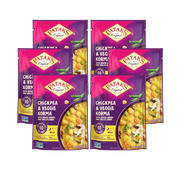 Patak's Korma Chickpeas & Veggie Ready to Heat Curry, Pack of 6, 10.05 oz