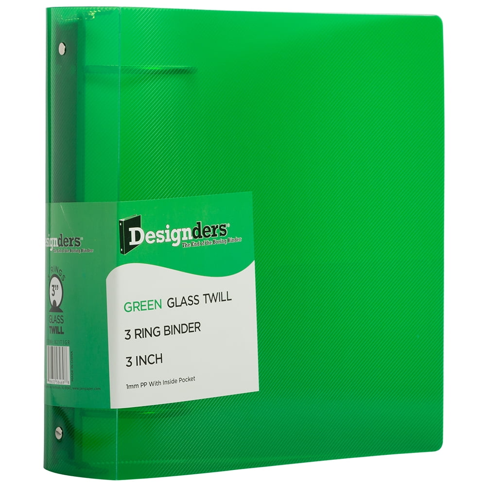 JAM Plastic 3 Ring Binder, 3 Inch, Green, 1/Pack - Walmart.com ...